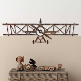 Wallity Rusty Airplane Escultura de pared